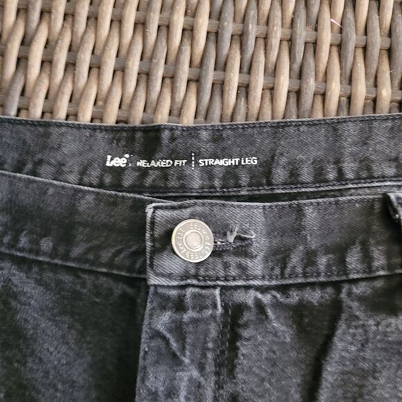 Vntg Lee Relaxed Fit Straight Leg Jeans Sz 16P Petite 100% Cotton Y2K Heritage - Picture 5 of 8